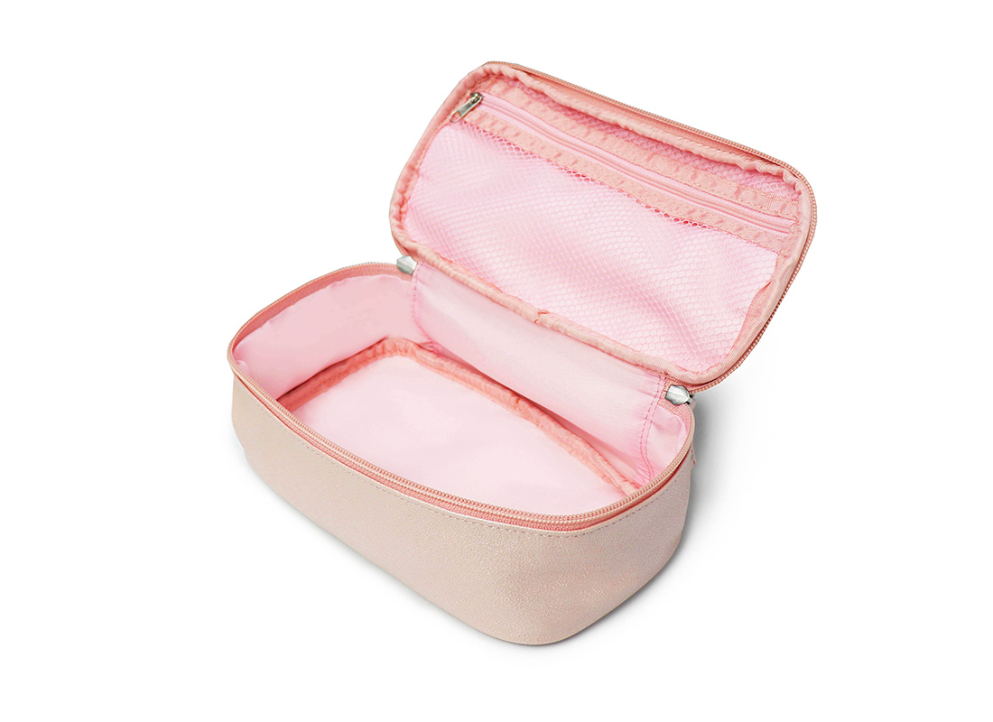 sparkly cosmetic bag - 20009 - pink open