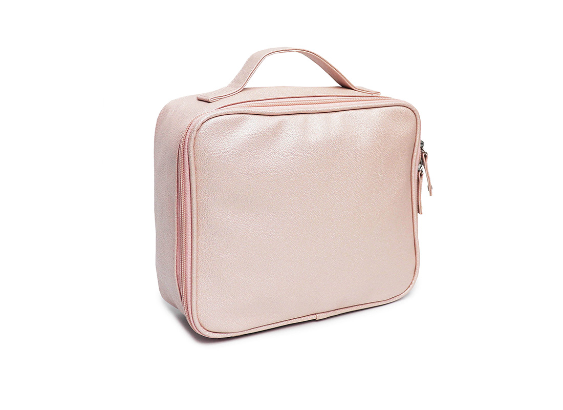 sparkly cosmetic bag - 20012 - pink L side