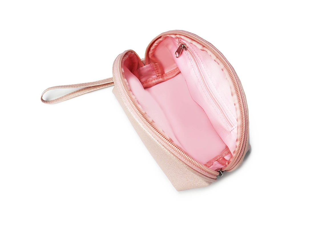 sparkly cosmetic bag - 20013 - pink open