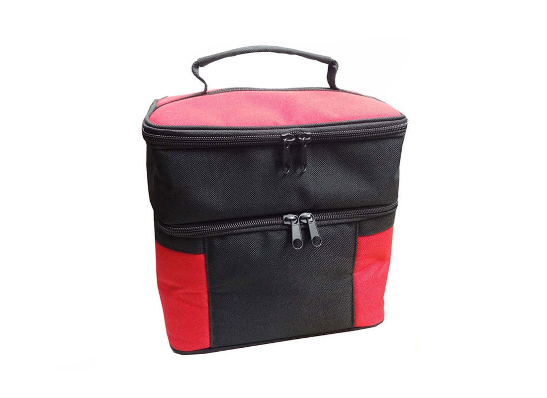 Two compartment Cooler Bag in Black & Red