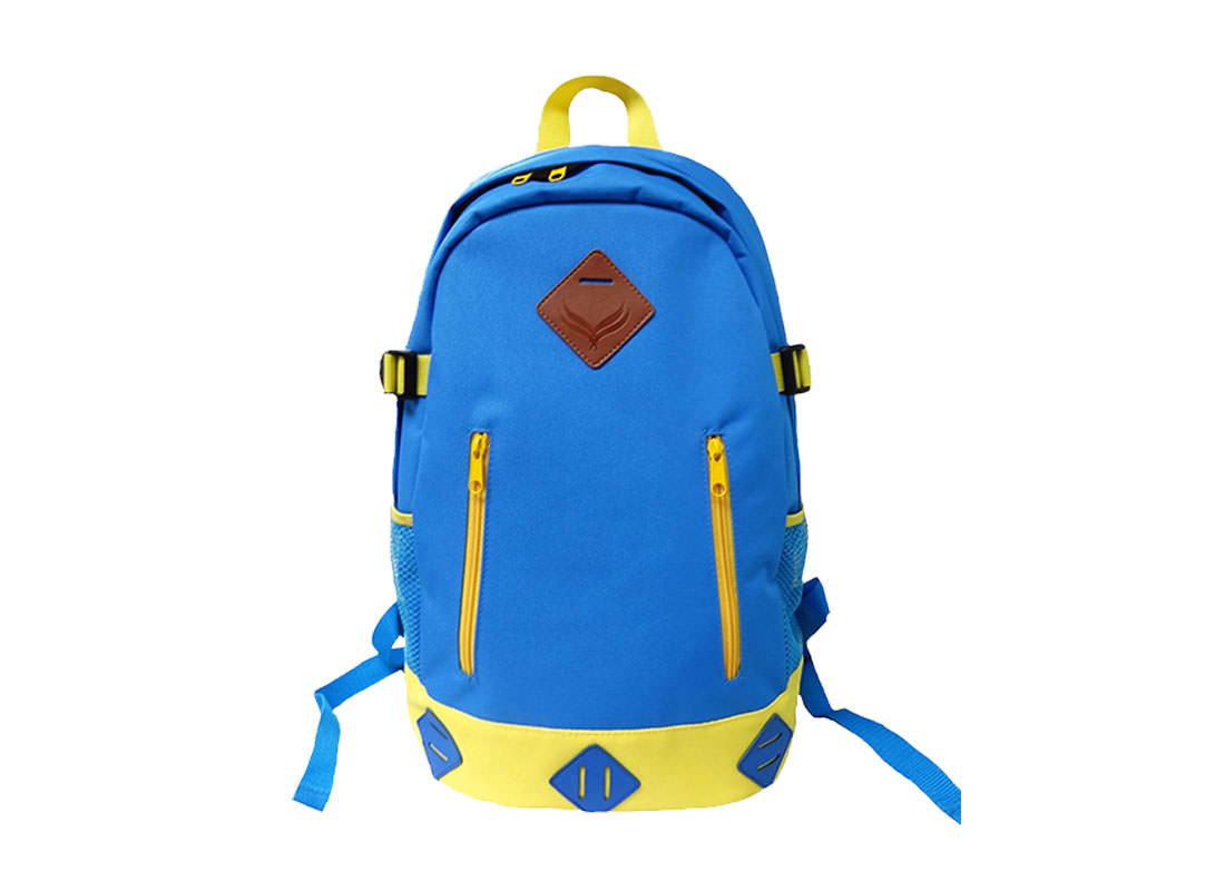 Sport Backpack in Sky Blue color with Yellow Trimming