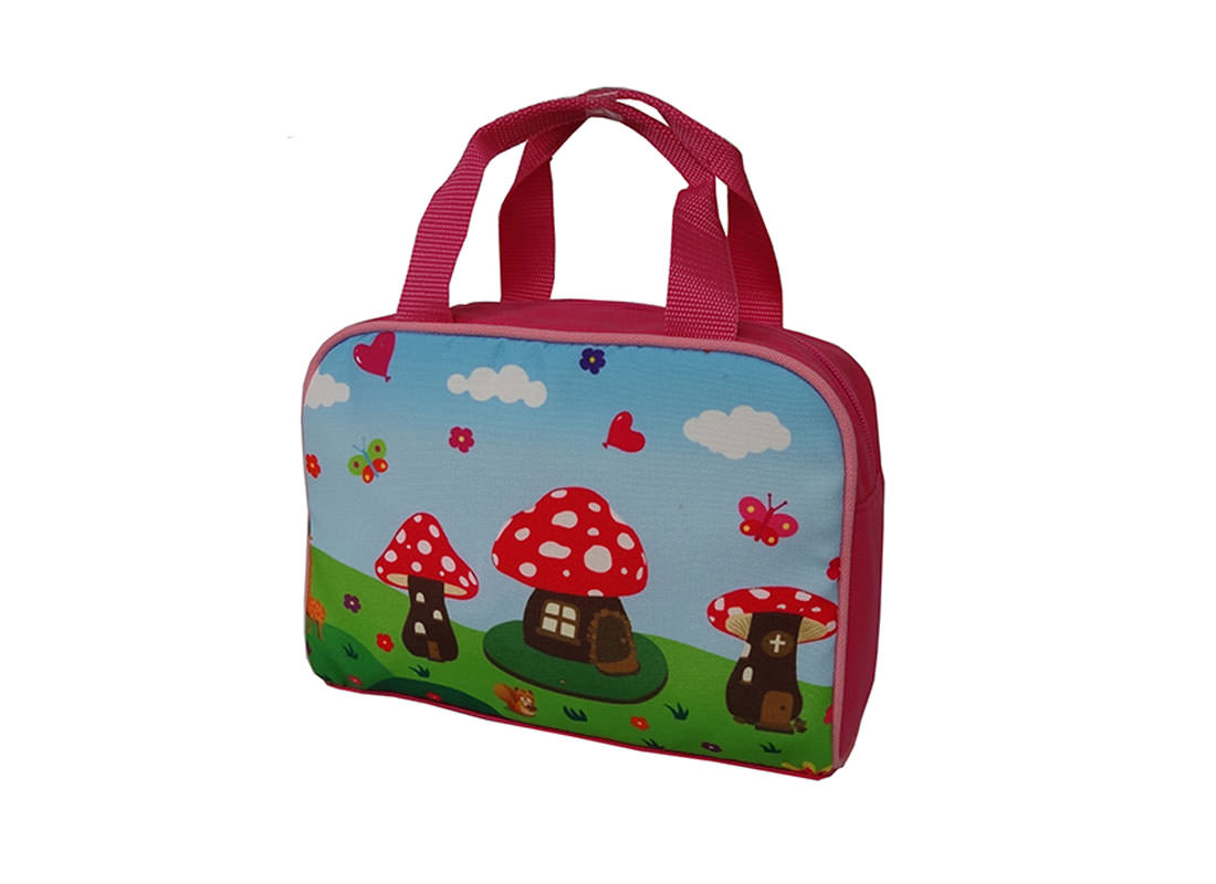 Kid Handbag with Mushroom House Printing
