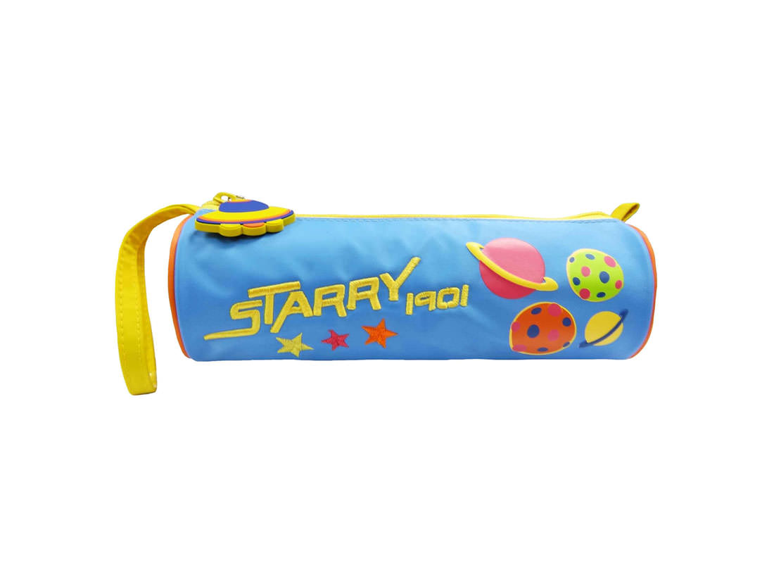 Round Pencil Pouch with Planet Printing