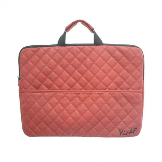 Quilted Laptop Bag in Coral Color