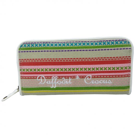 Colorful Striped Canvas Long Wallet