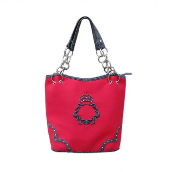 Canvas Tote Bags with Zipper in Red