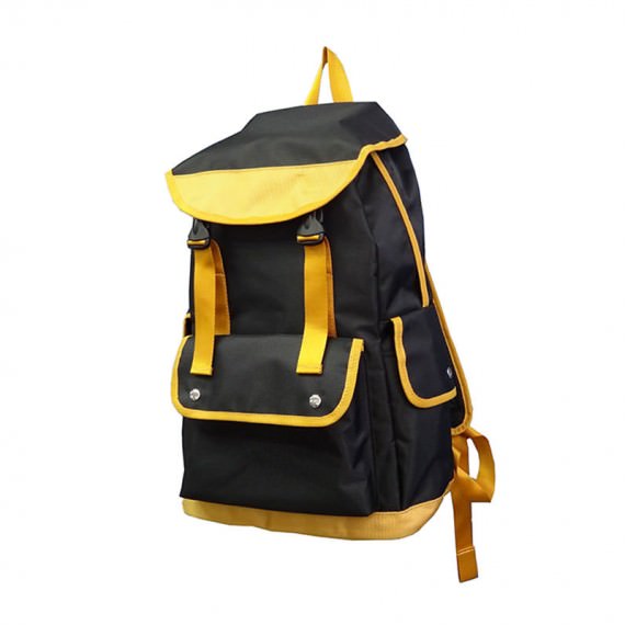 Black Backpack with Flap for Closure