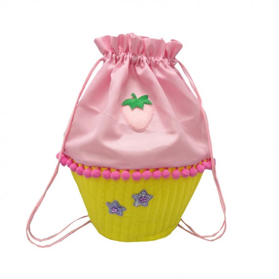 Pink Cupcake Shape Drawstring Bag for Children