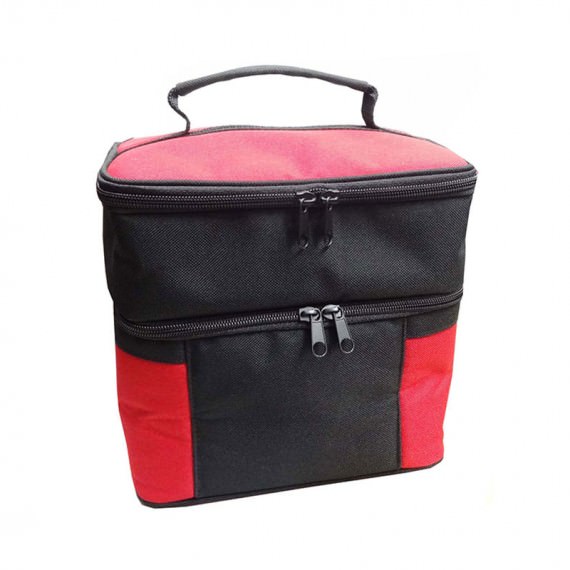 Two compartment Cooler Bag in Black & Red