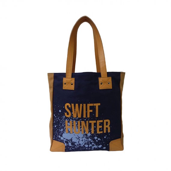 Strong Canvas Tote with word Swift Hunter Print