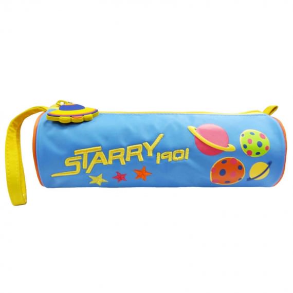 Round Pencil Pouch with Planet Printing