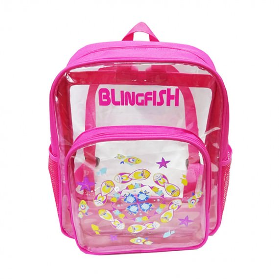 Transparent Backpack with Fish print for Children