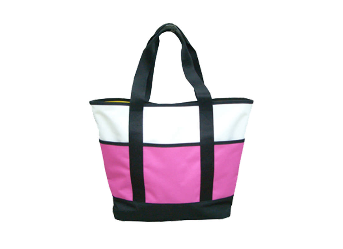 Colorful Tote Bag in Pink White Black