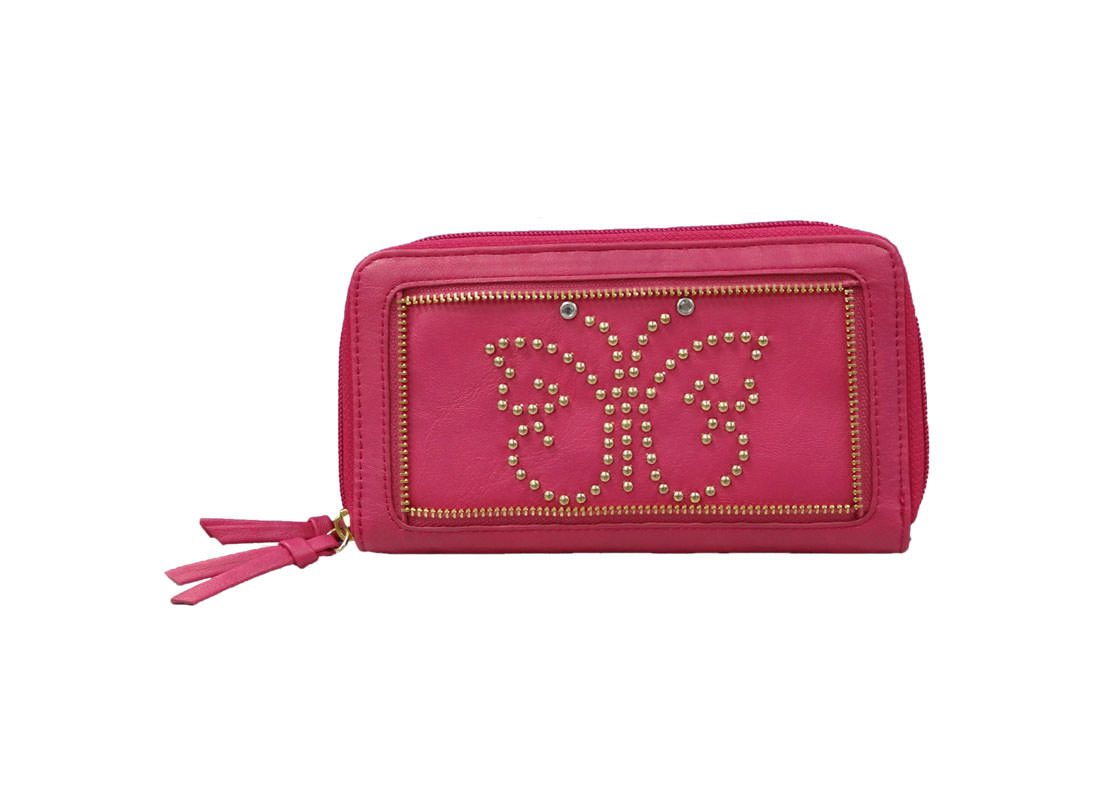 Women Wallet Cherry Pink Long Wallet