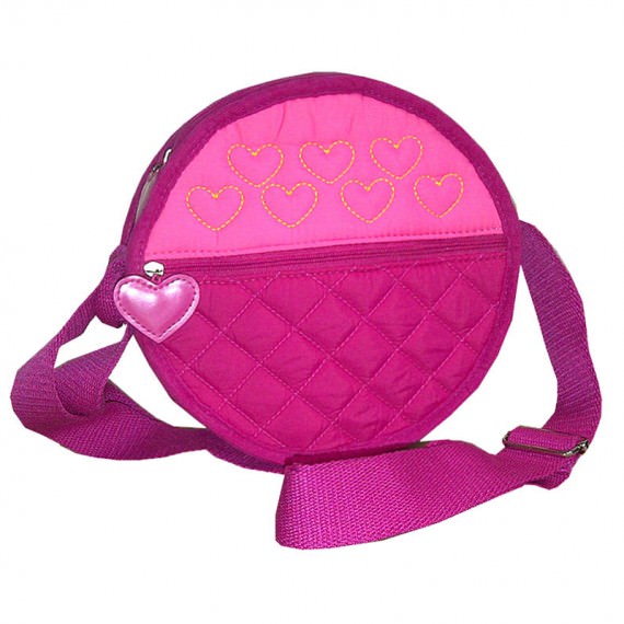 Pink Shoulder Bag for Children in Round Shaped