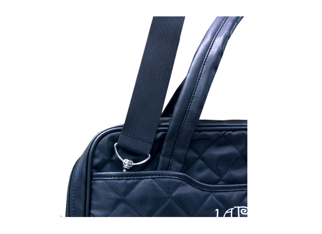 Black Quilted Laptop Bag shoulder strap