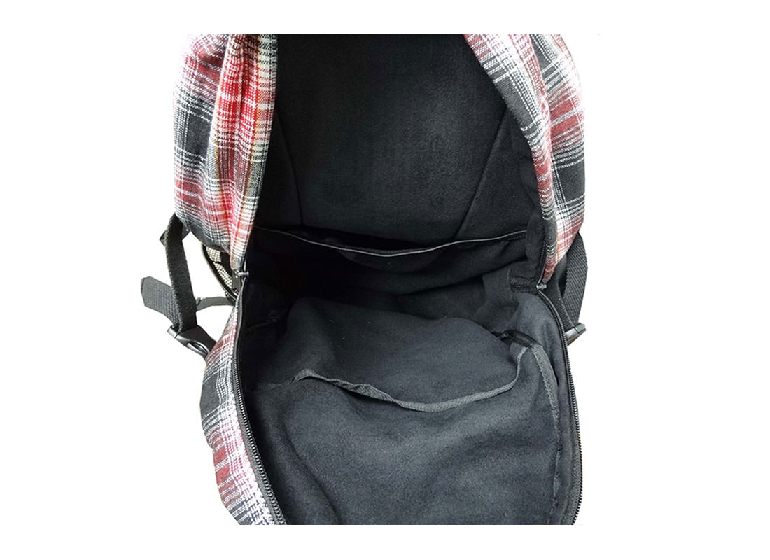 Plaid Backpack for Casual Use Open