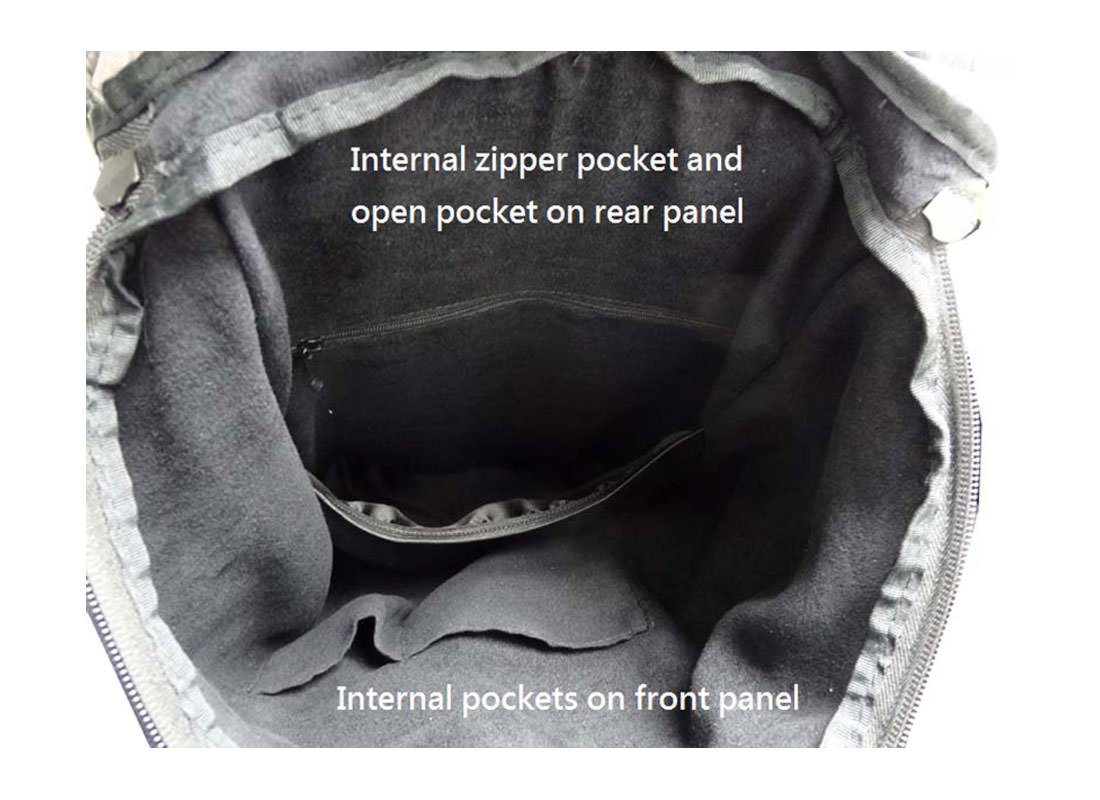 Top zipper Closure Backpack interior