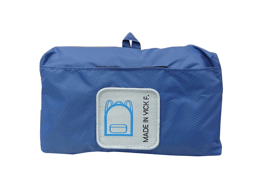 Foldable Backpack in Blue Folded