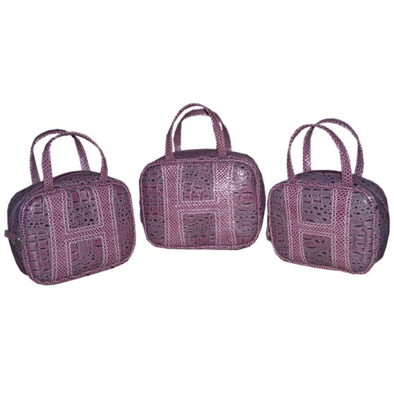 Crocodile Print PU Cosmetic Bag with three sizes choice
