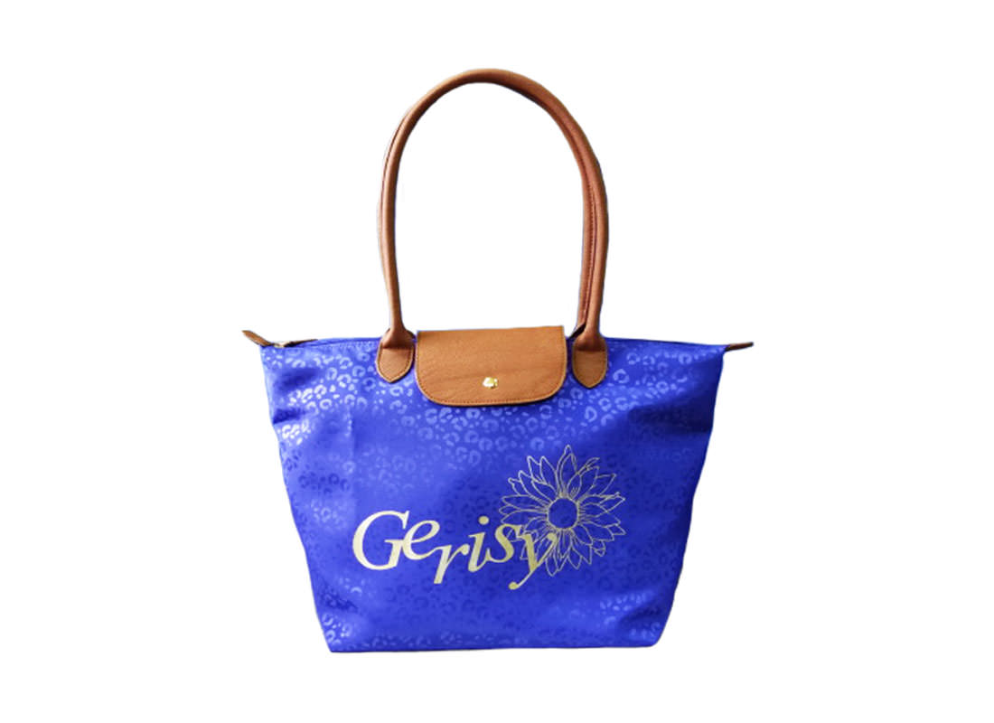 Fashion Tote Bag with Leopard Pattern Shape Blue