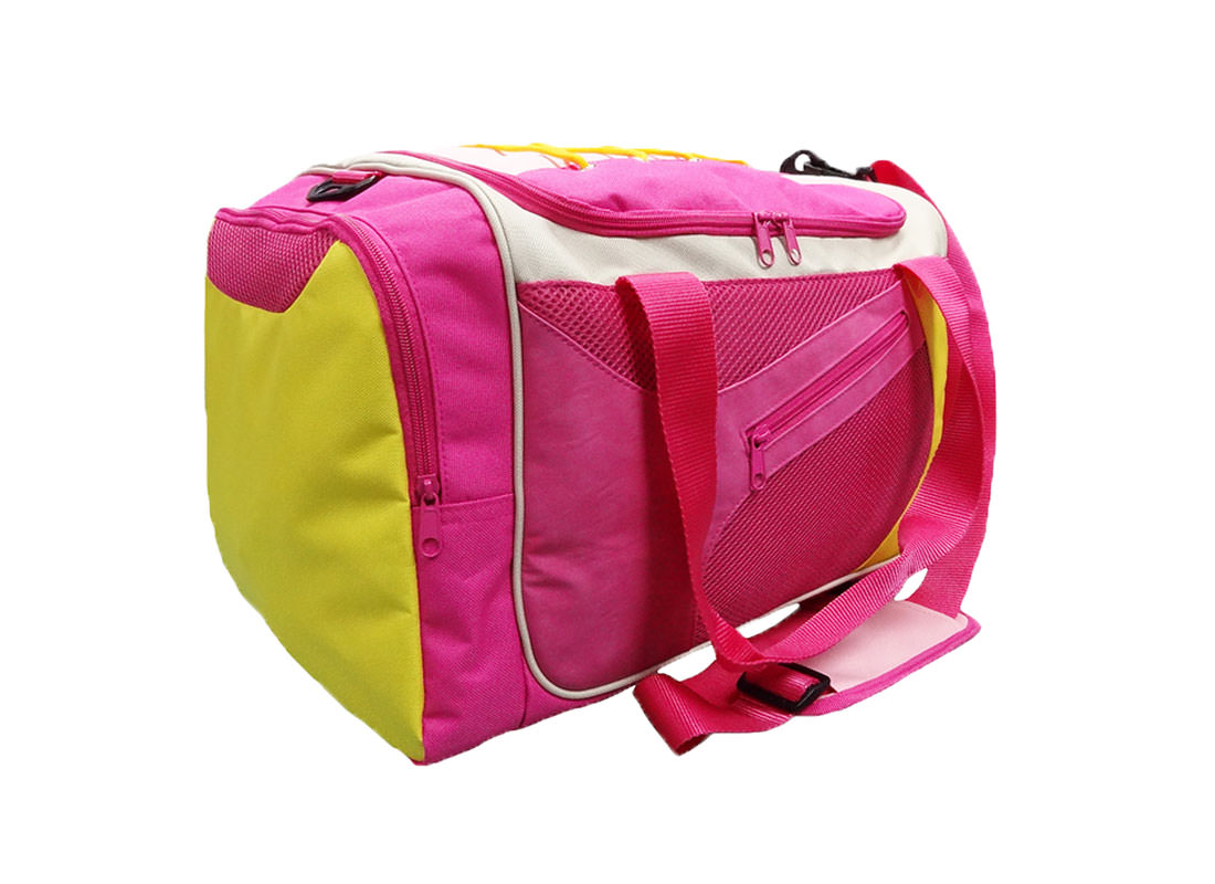 Pink Sport Bag with Shoe Pocket Side