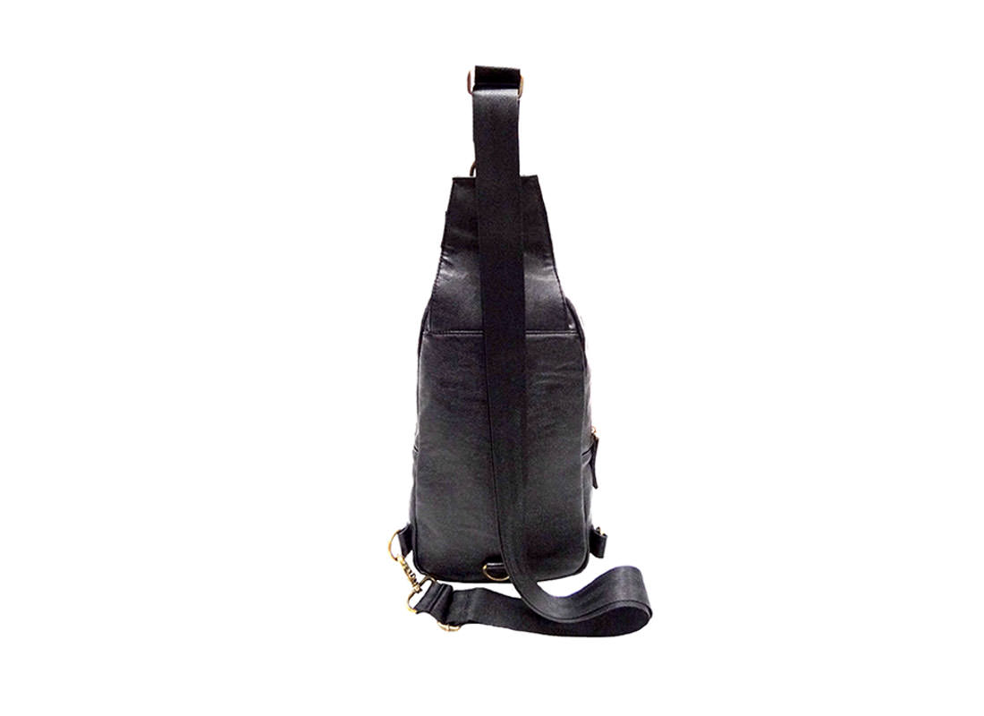 faux leather sling bag for men back