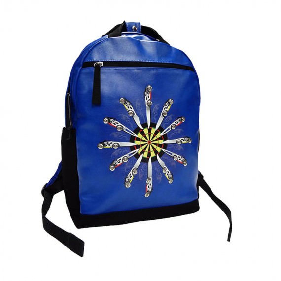 Faux Suede and PU leather Backpack with Printing & Studs