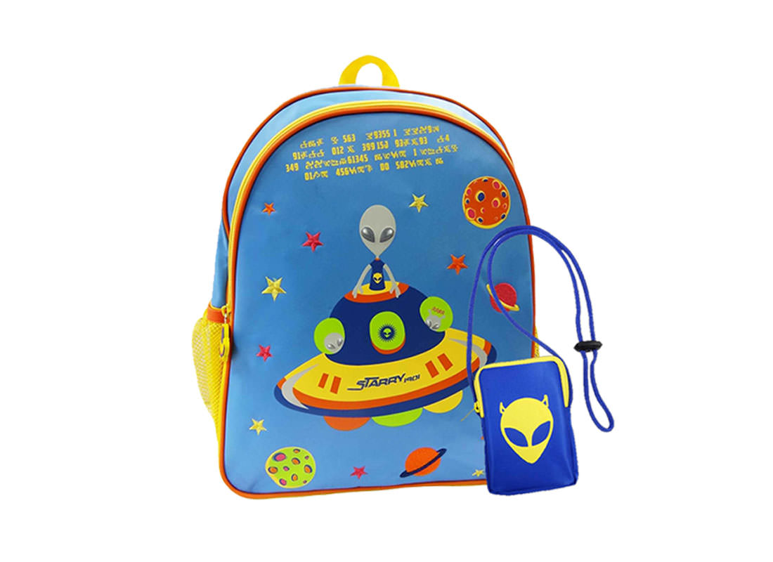 Alien Backpack for Children with Pouch