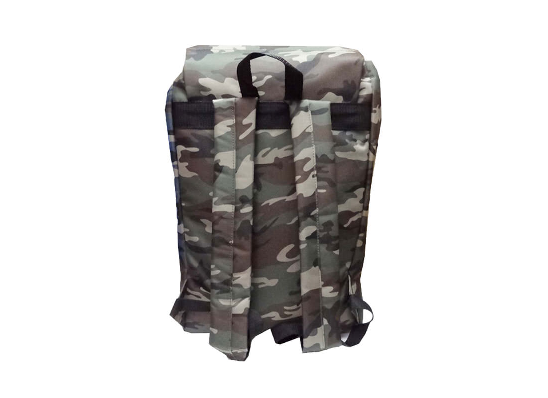 camouflage backpack back