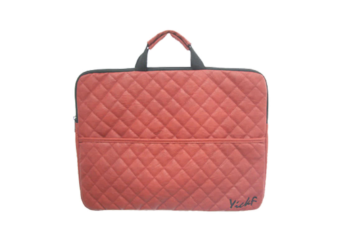 Quilted Laptop Bag in Coral Color
