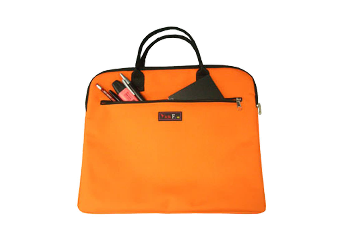 Simple Document Bag in orange Front open