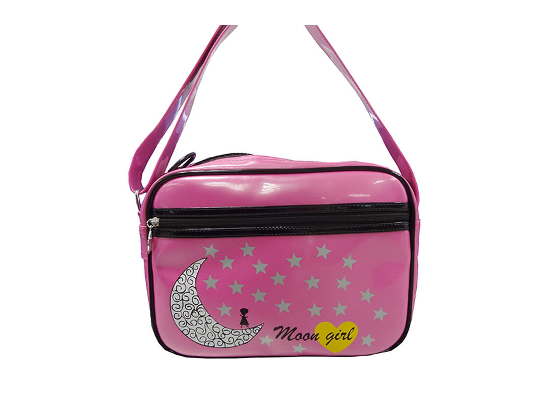 Pink Messenger bag with star & Moon Printing front