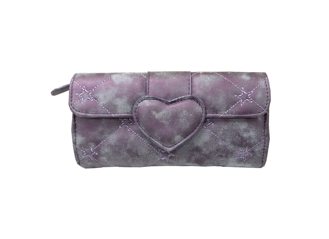Quilted Cosmetic bag with Heart Shape Closure