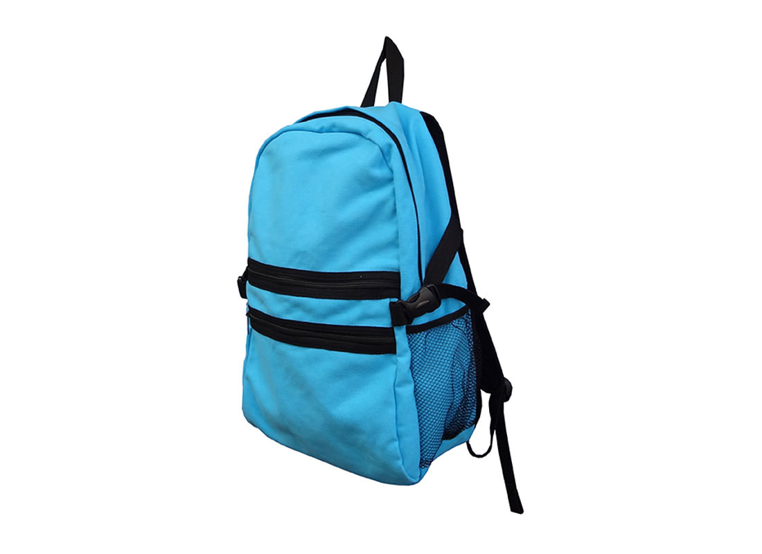 Cotton Canvas Backpack in Sky Blue
