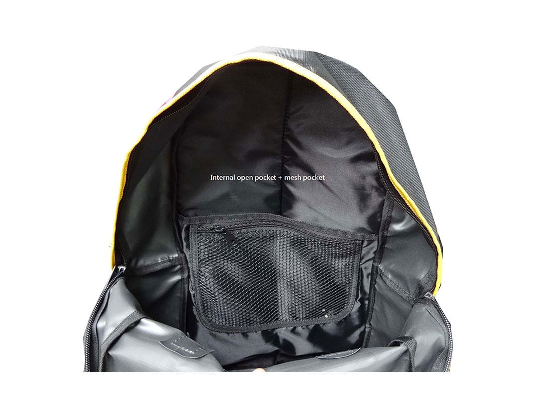 Black Backpack with Flap for Closure Interior