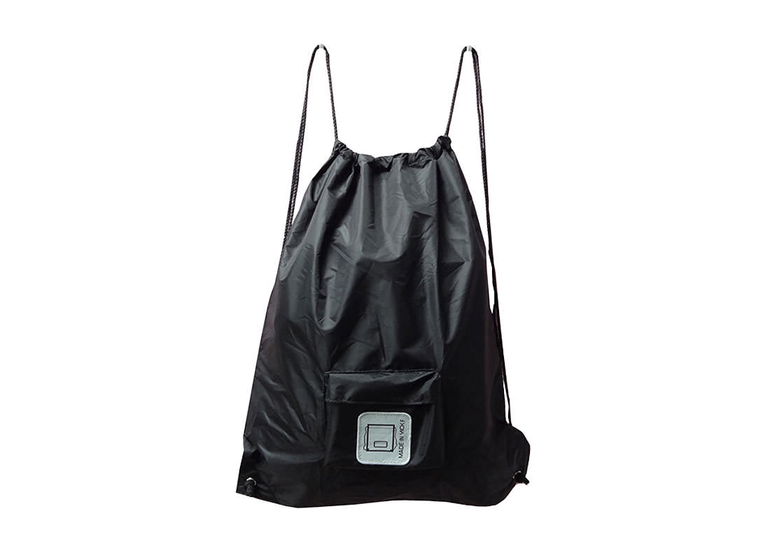 Foldable Drawstring Backpack in Black