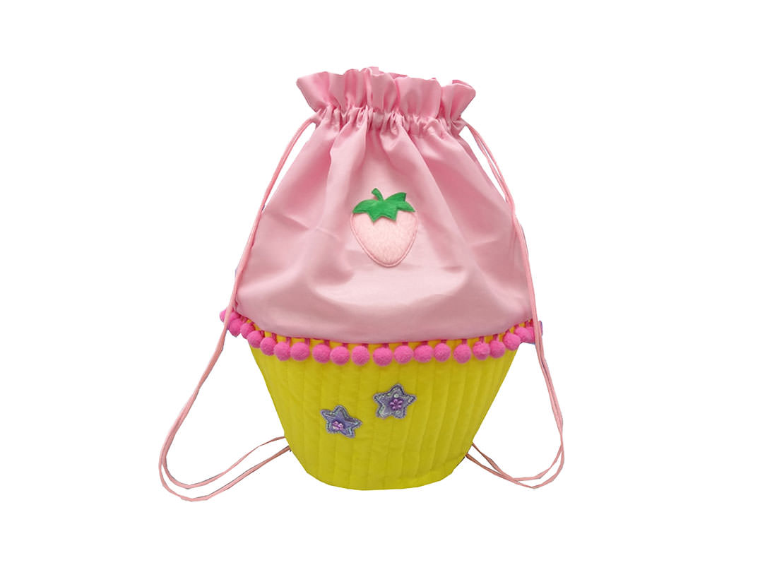 Pink Cupcake Shape Drawstring Bag for Children