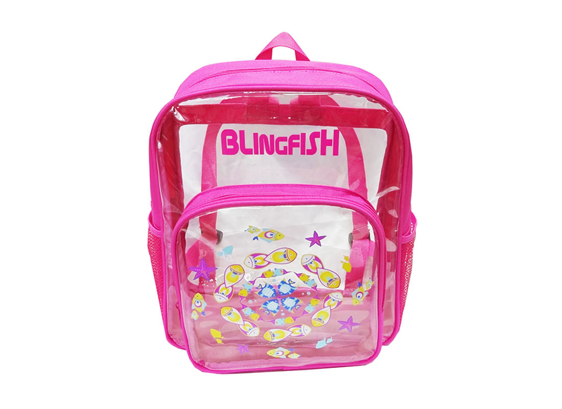 Transparent Backpack with Fish print for Children