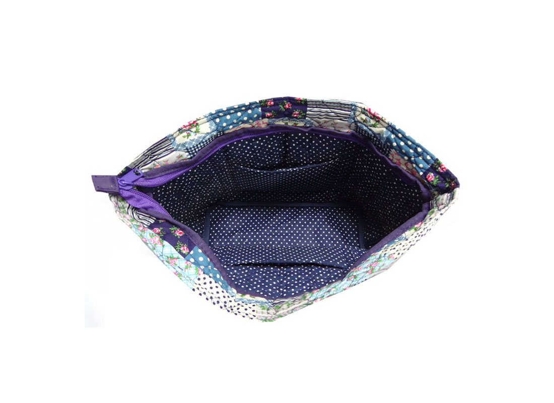 Quilted Patchwork Tote Open
