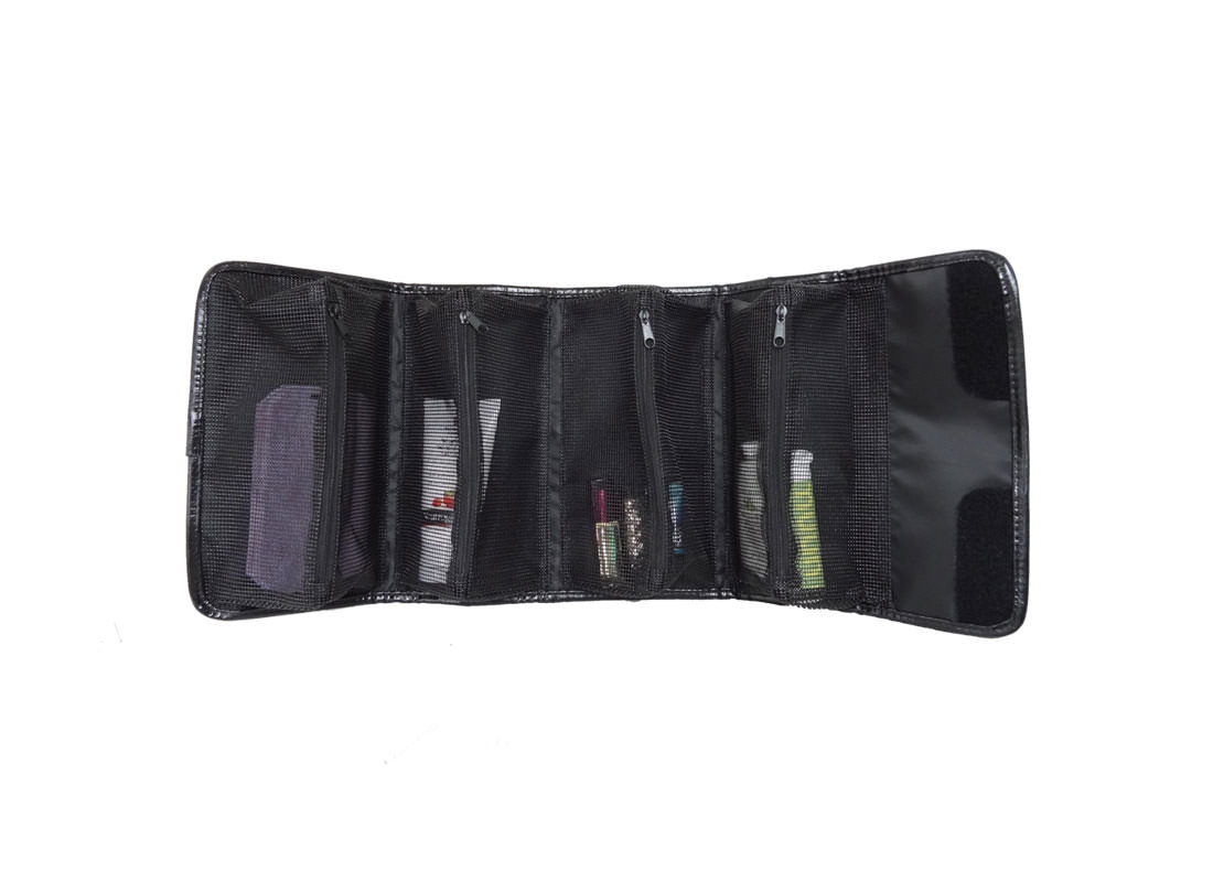 4 in1 cosmetic bag with lace cover open