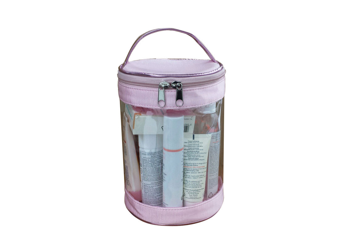 Transparent Barrel Cosmetic Bag