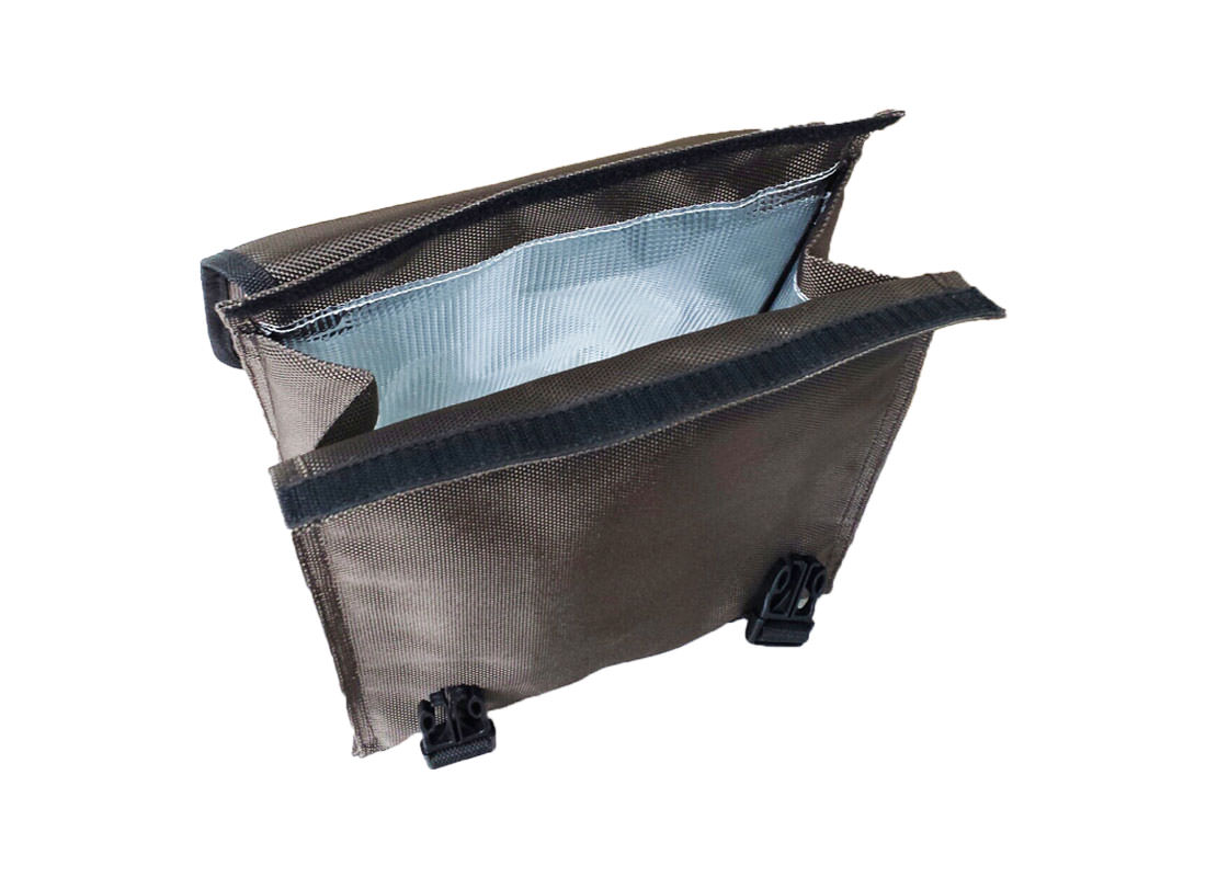 Simple Lunch Bag with Flap in Brown Open