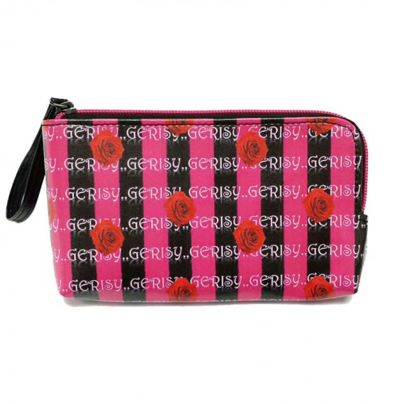 Zipper Money Pouch with Rose printing