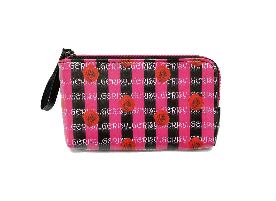 Zipper Money Pouch with Rose printing