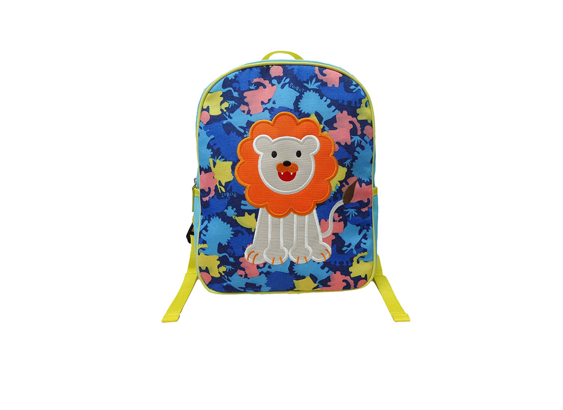 Kids Camo Backpack with lion patch