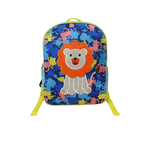Kids Camo Backpack with lion patch
