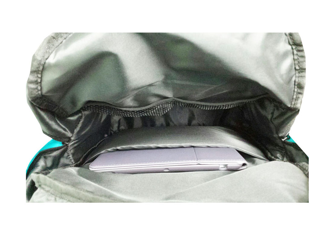 Casual backpack in blue with cellphone pouch inside
