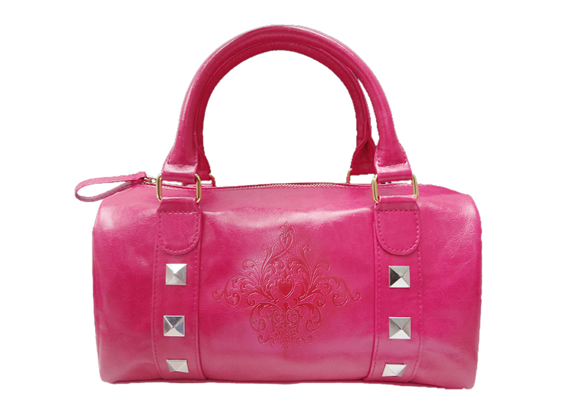 Mini Boston Bag with embossed graphic