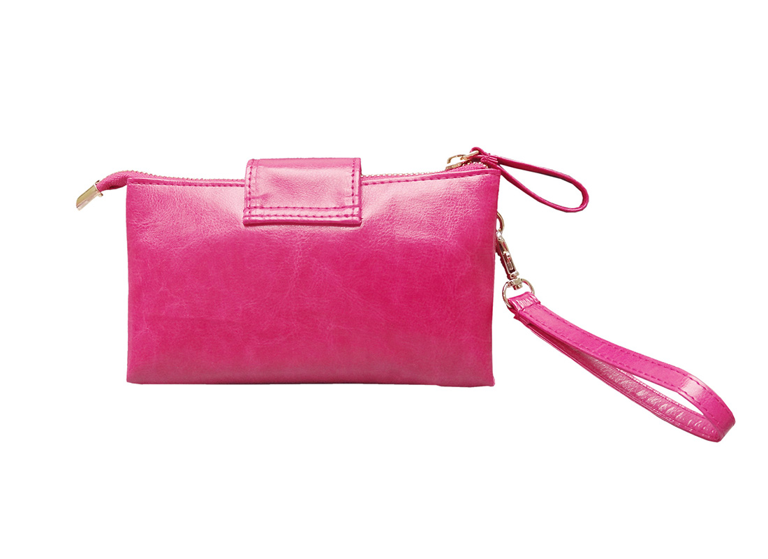 Two compartment Pouch in Pink Back